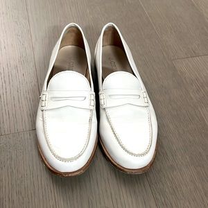 J crew white leather loafer size 6 women